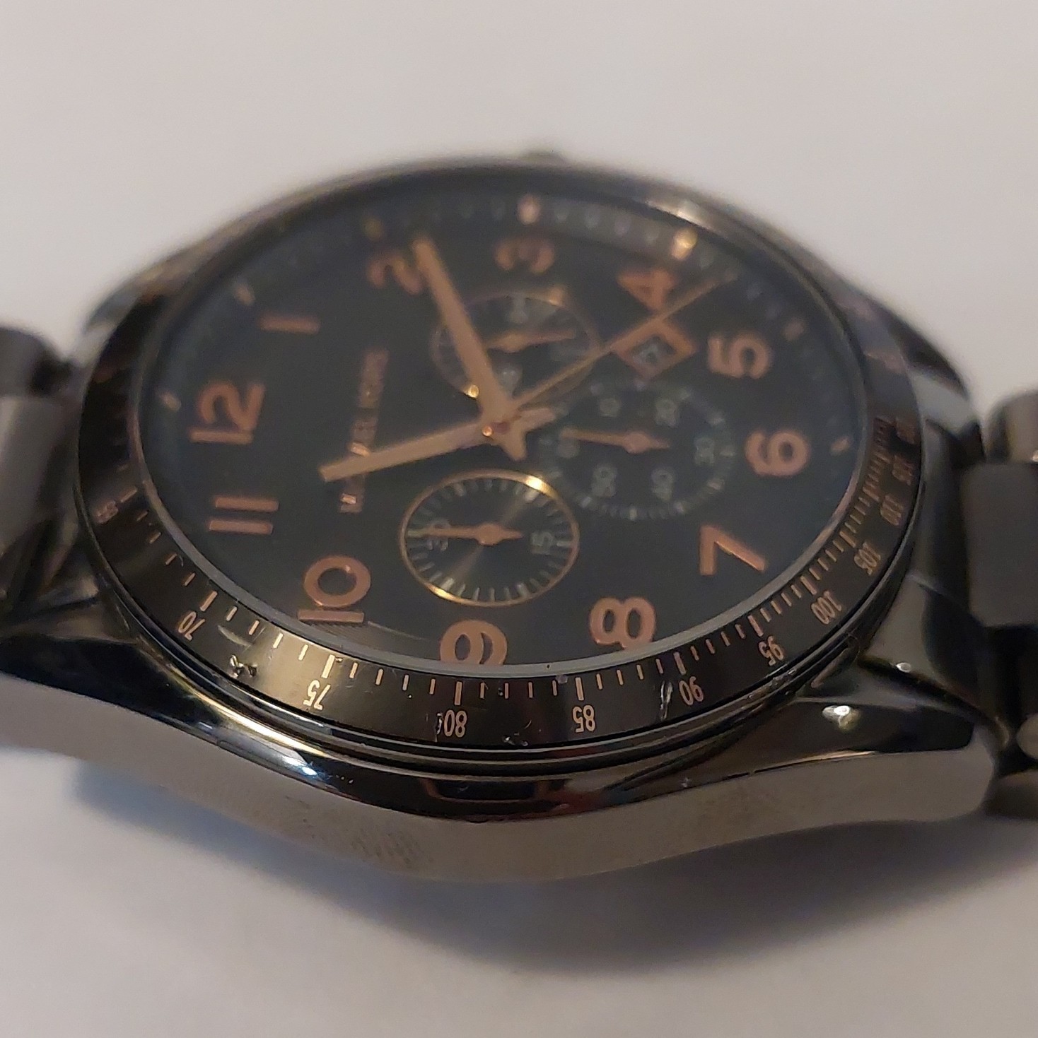 Michael Kors Gunmetal+Rose Gold Stainless Steel Watch MK-8255 – Perfect Working