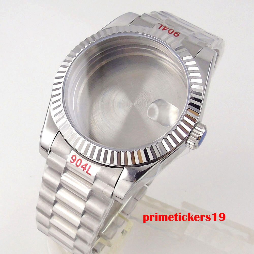 36mm/39mm Watch Case Small Endlink Bracelet Fluted Bezel Sapphir Fit NH35 PT5000