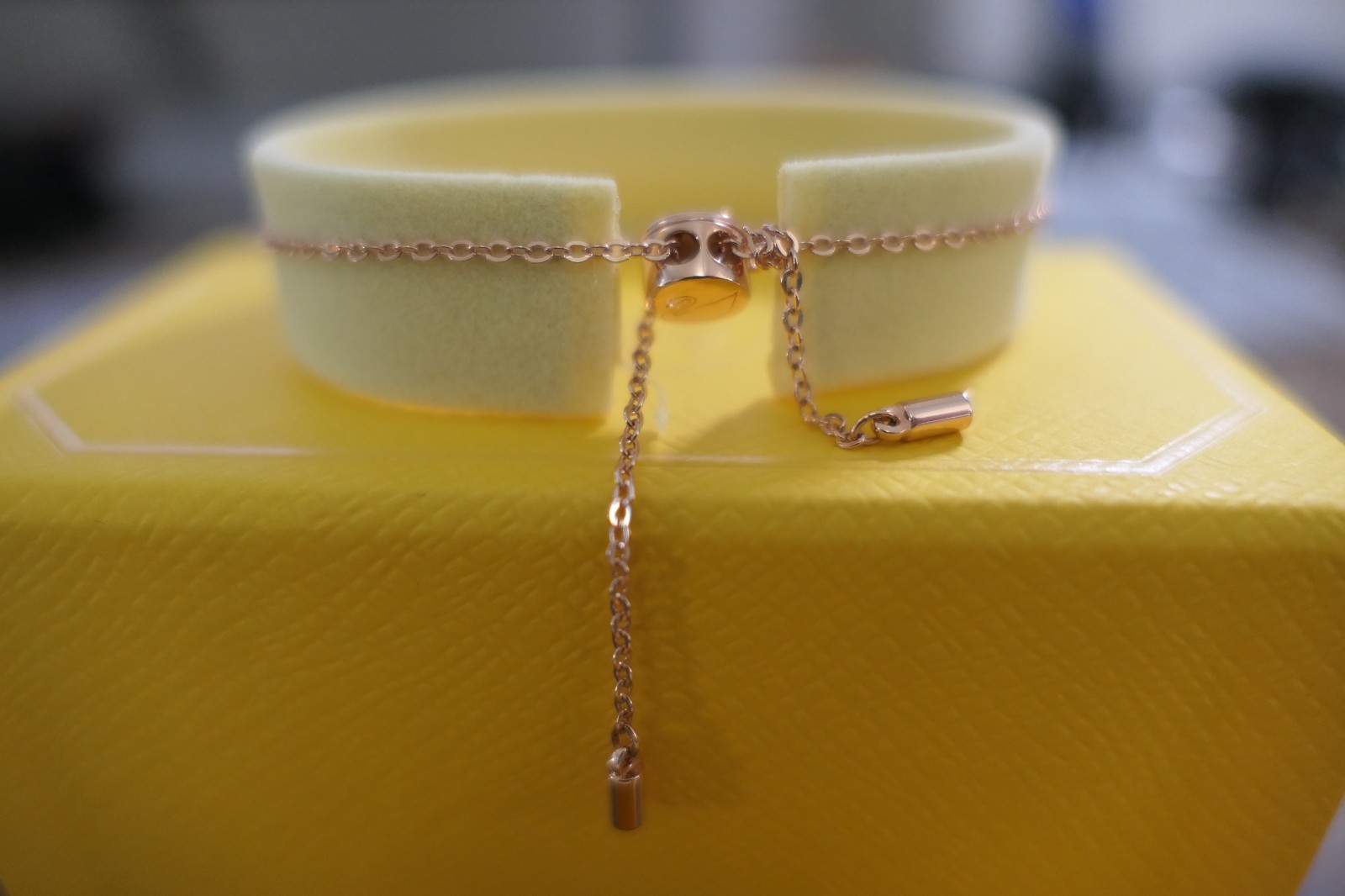 Swarovski One Heart Bracelet Rose Gold Chain w/ Pink Crystal 9.5in