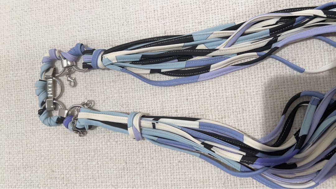 New Emilio Pucci Belt & Bracelet 2-Piece Set Blue Base Rare Cord Unused