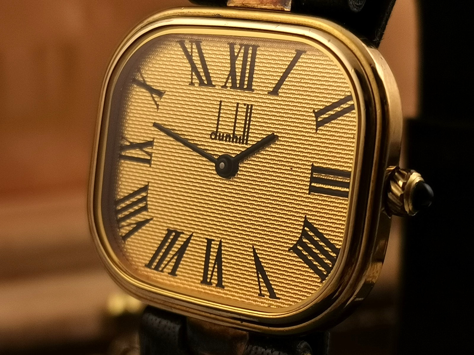 Men’s Dunhill Quartz Watch – Gold on Solid Silver. Harrords. Box and Papers 1982