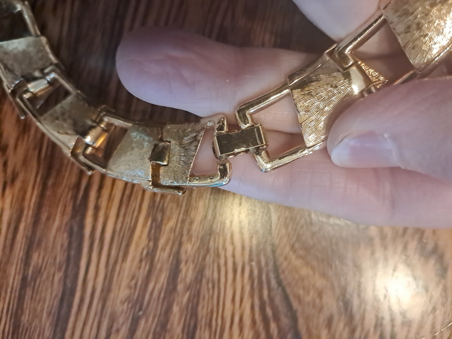 Mcm Brushed Gold Tone Necklace Unsigned.