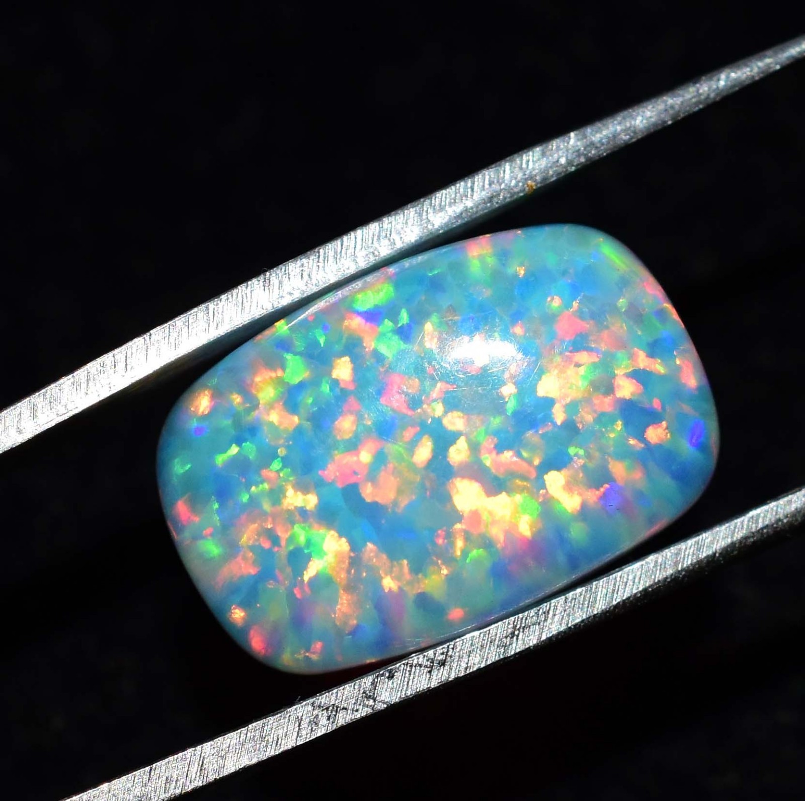 Natural Ethiopian Fire Opal 8.00 CT AGL Certified Play Of Color Loose Gemstone