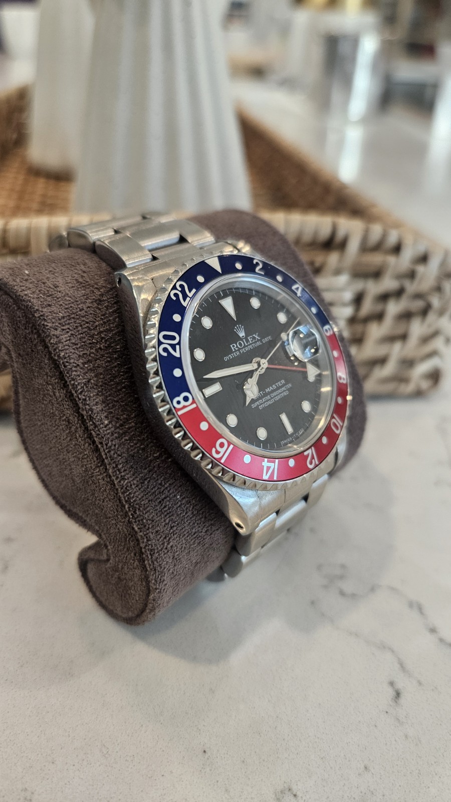 Rolex GMT-Master 16700 Silver Oyster Bracelet Blue and Red Bezel RSC Receipt