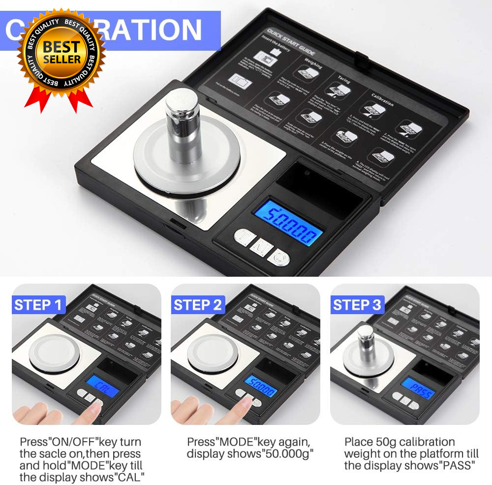 Milligram Scale 50G/0.001G Digital Jewelry Scale Micro Gram Scale for Powder