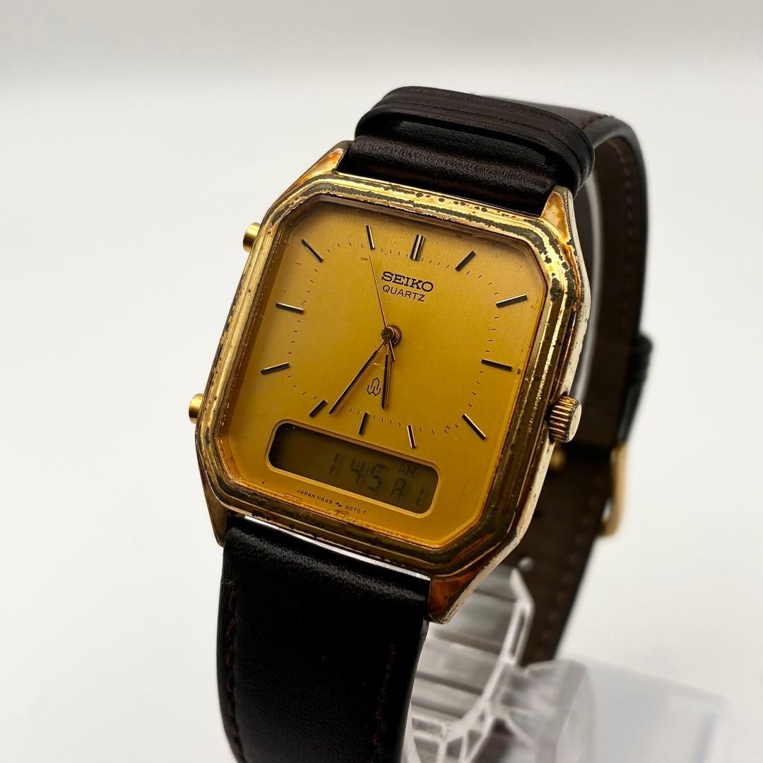 [Working Condition] SEIKO Hybrid Octagon H449-5070 Analog-Digital TV