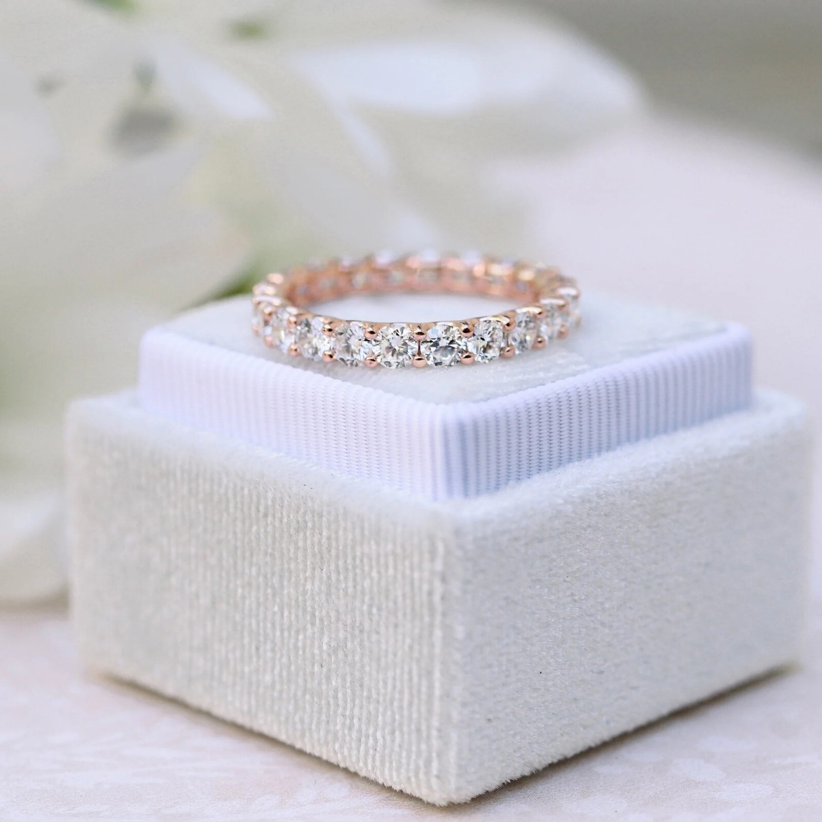 2.70 MM Round Cut Moissanite Full Eternity Matching Wedding Band, Women Band