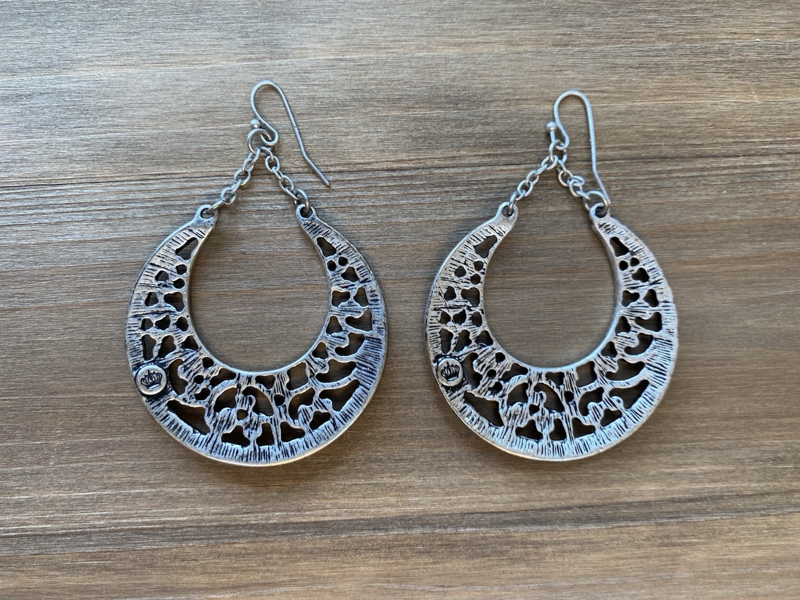 Premier Designs Rustic Silver Toned Large Teardrop Earrings