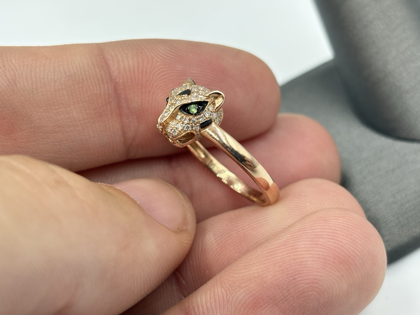 EFFY 14k Rose Gold Diamond Panther Ring