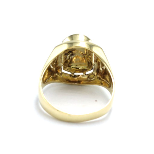 Vintage Men’s Ring Natural Diamond 0.27 Ct VVS2-G In 18K Solid Gold