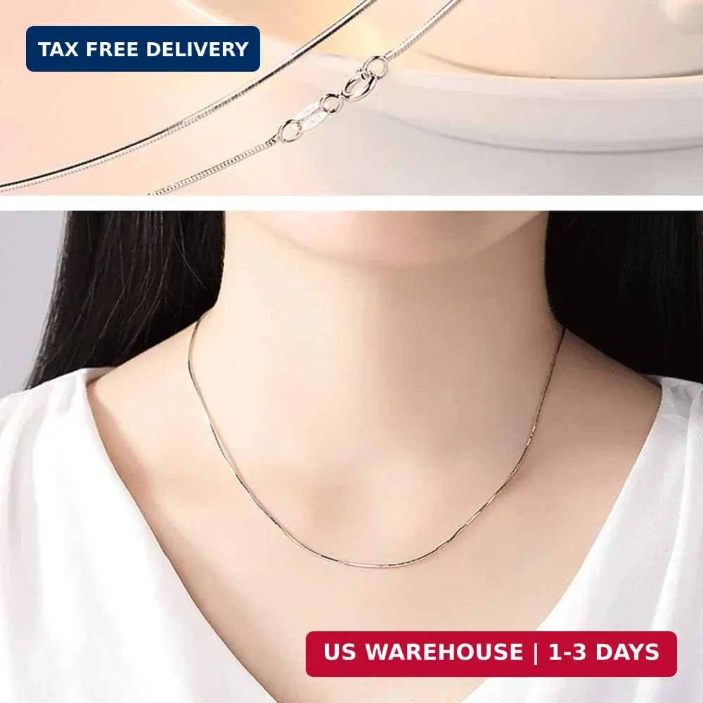 925 Sterling Silver Designer Chain 0.8MM Delicate Italian Box Chain – Super Thin