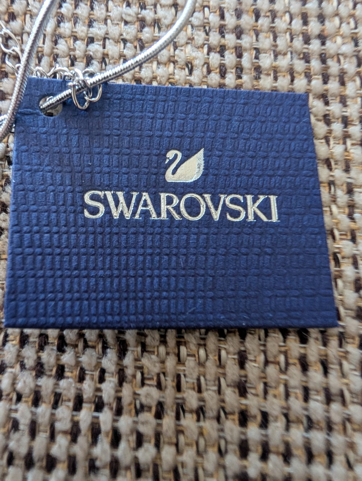 Swarovski Angelic Square Fancy Light Blue Pendant Rodium Plated Necklace