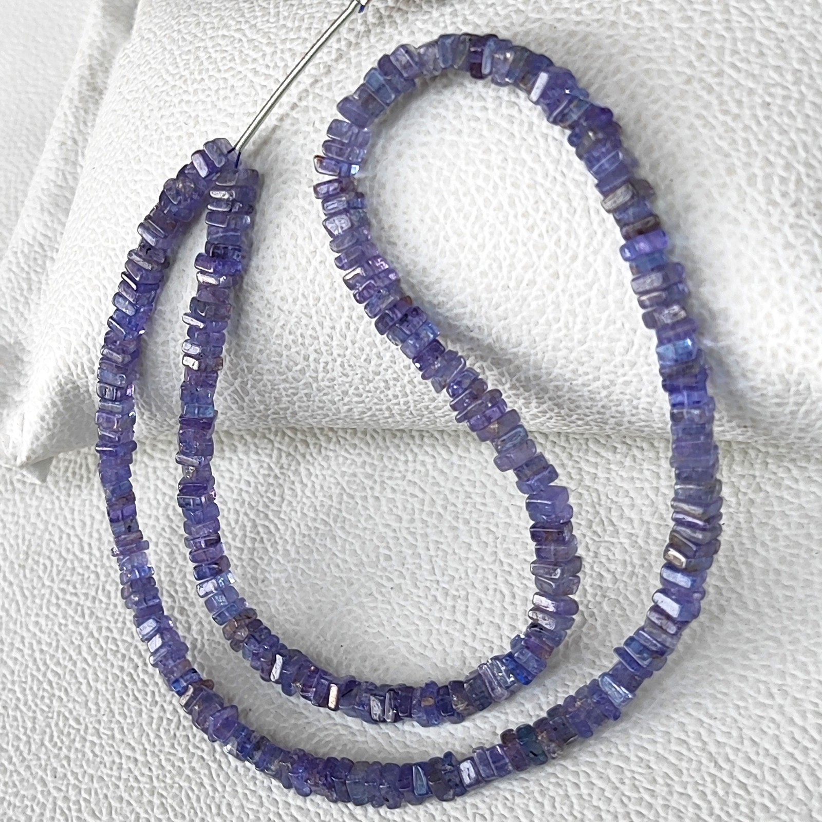 Tanzanite Gemstone Beads 4mm Smooth Heishi Square Spacer 16″ Strand Tanzania