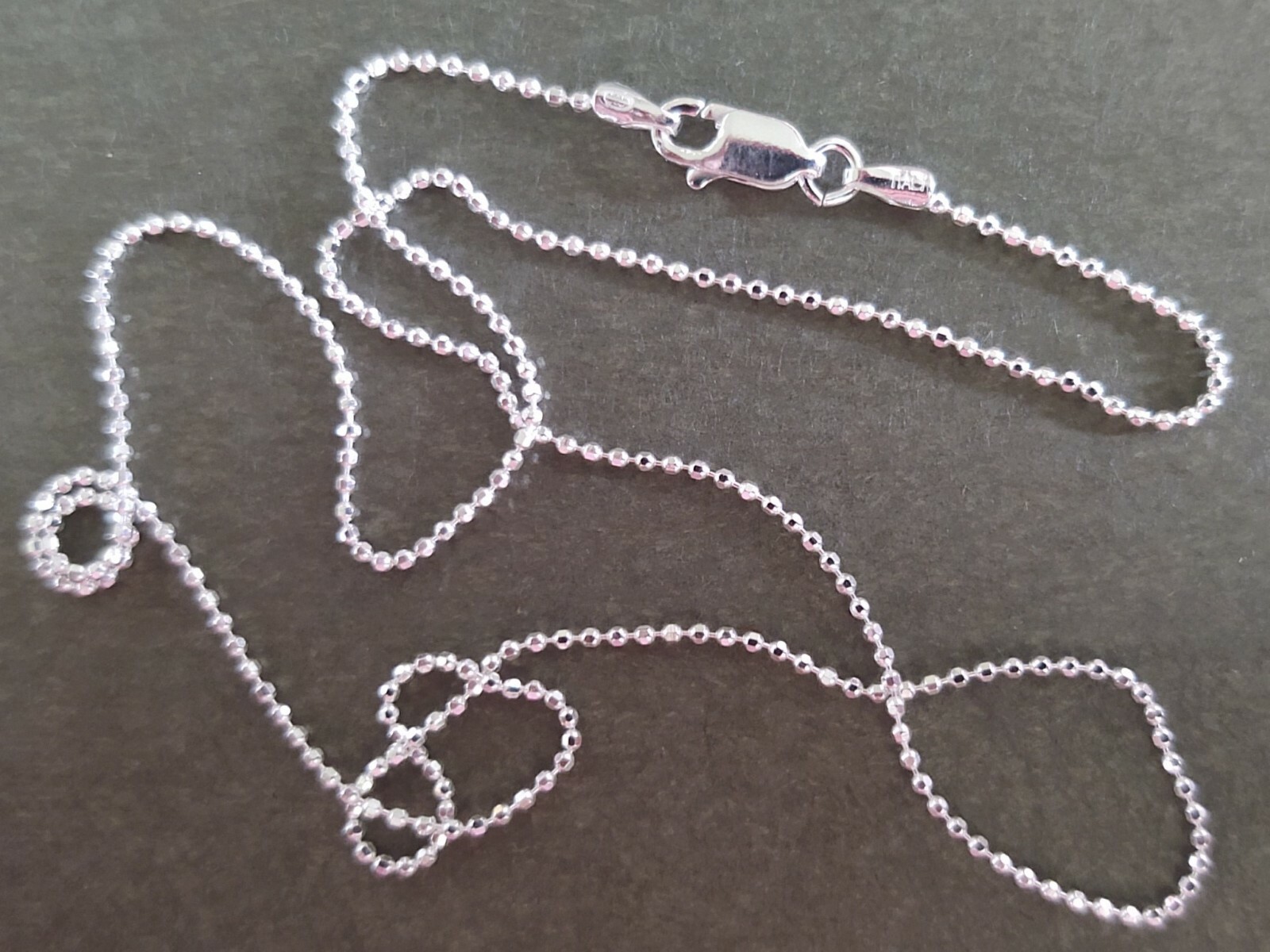 Diamond Cut Bead Necklace Chain (1.2mm) — Sterling Silver — Made in Italy [TF]