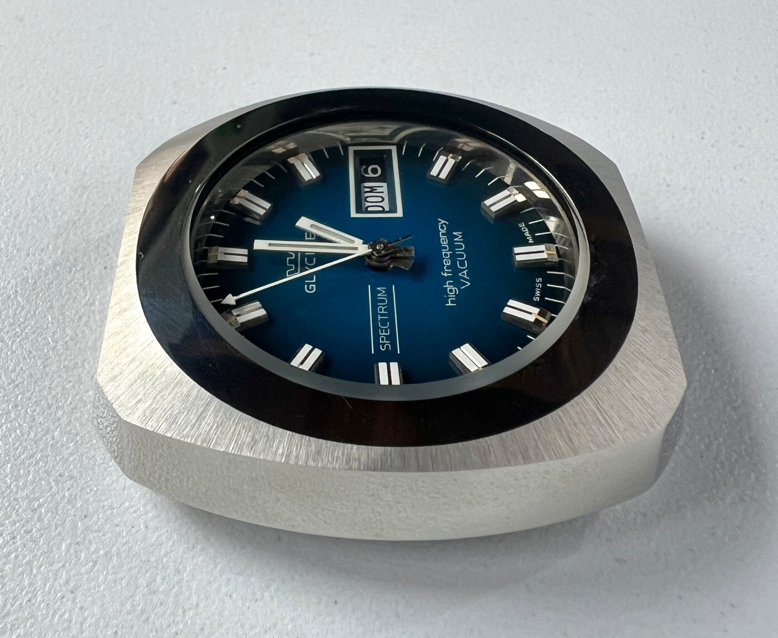Glycine Automatic Watch Vintage Mens High Frecuency Spectrum Vacuum Blue Dial