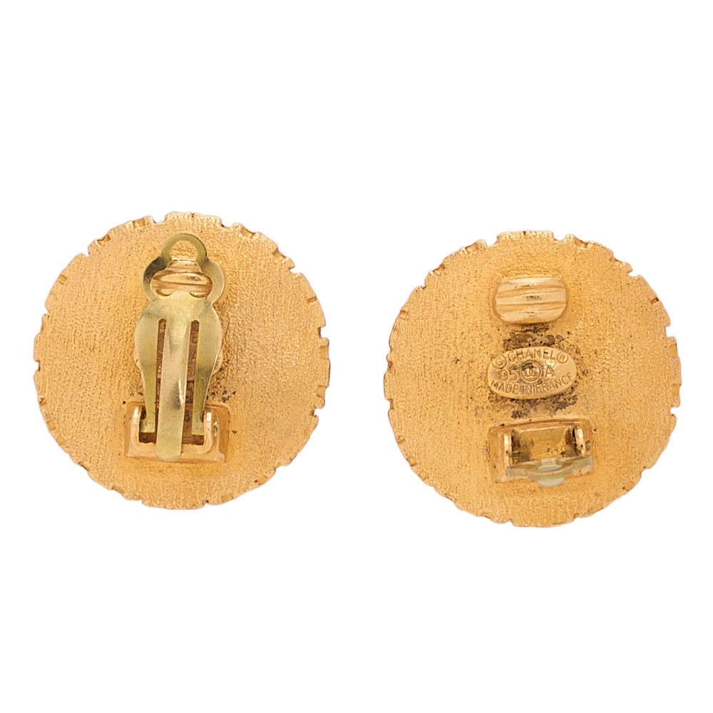 CHANEL Coco Mark 95A Earrings GP Gold (Gold Plated)Gold-Tone Hardware, Pre-Owned