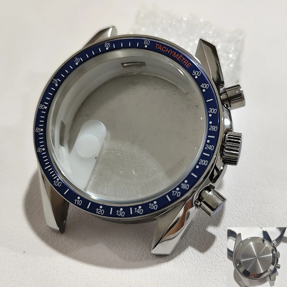 For VK63 Moon Watch 39.7MM Case Moon Pattern Back Chronograph Stainless Steel