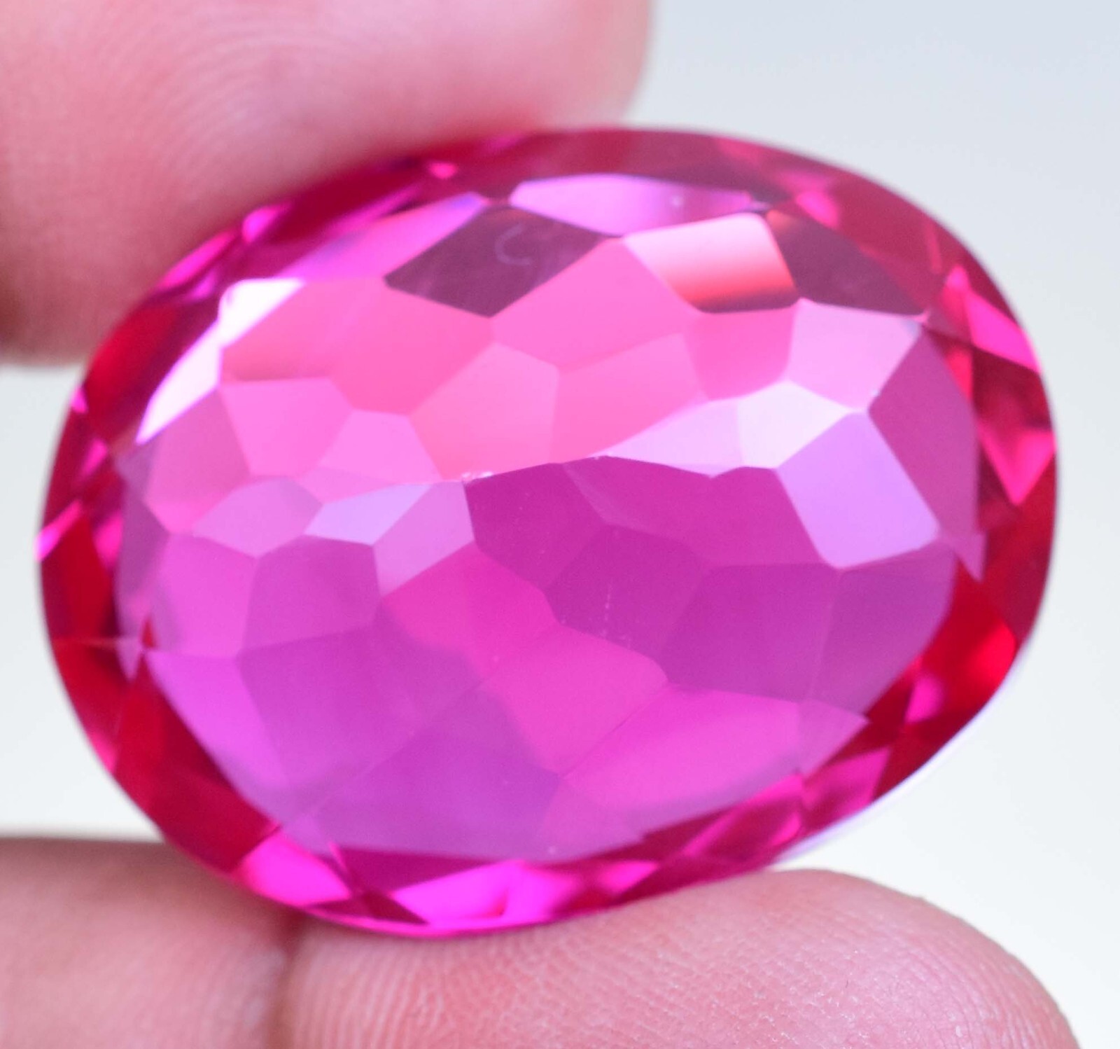 80.85 Ct Natural Flawless Mogok Pink-Red Ruby Certified Oval Cut Loose Gemstone