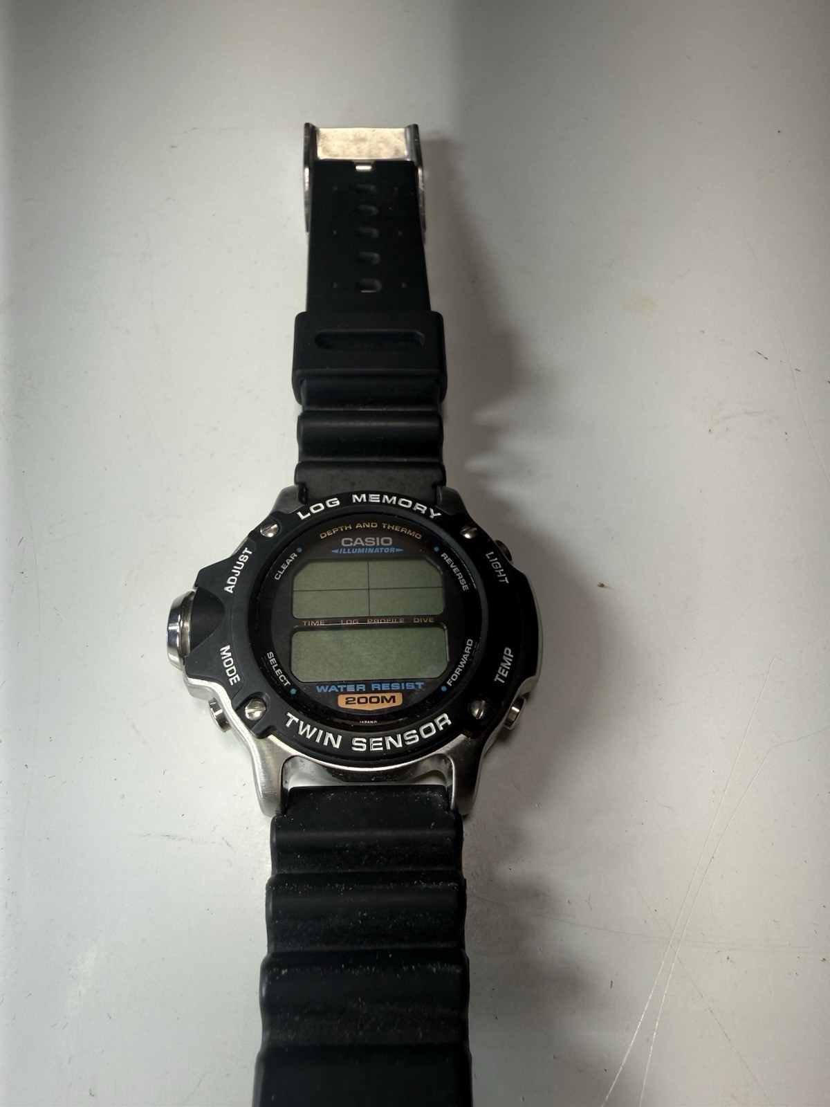 Casio Twin Sensor Digital Quartz 200M Log Memory Illuminator Black Resin Manual