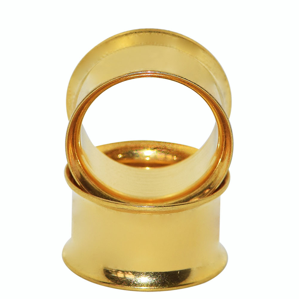 Pair Ear Tunnel Plug Stainless Steel Hollow Double Flared Expander Piercing
