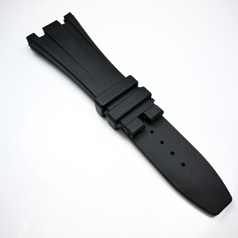 28mm / 18mm Black Rubber Strap Band for AP Royal Oak Offshore 42mm Model
