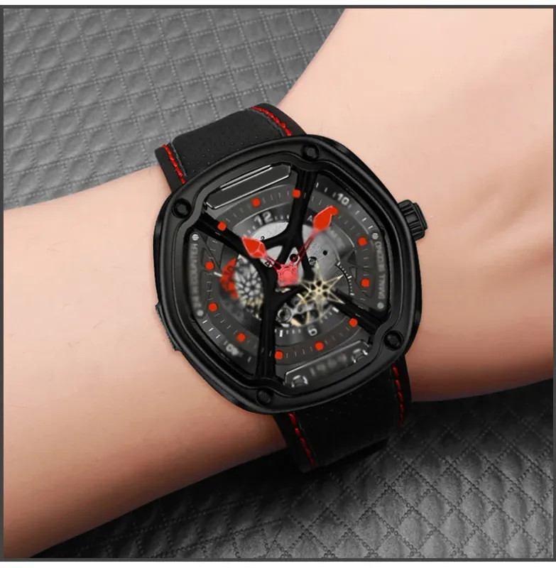 Leather Watch Strap For Dietrich OT-3 OTC-AO1 24mm Black Cowhide Wrist Band