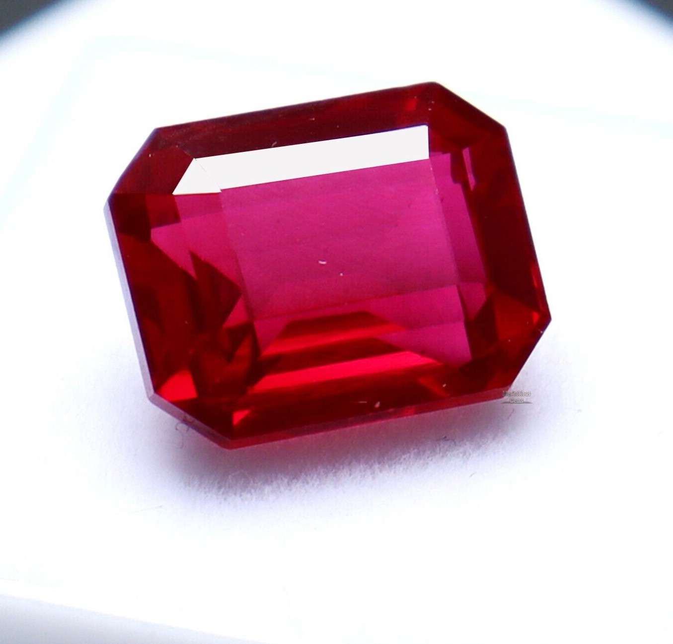 8.44 ct Certified Loose Gemstone BURMA Pigeon Blood Red Ruby Emerald Cut