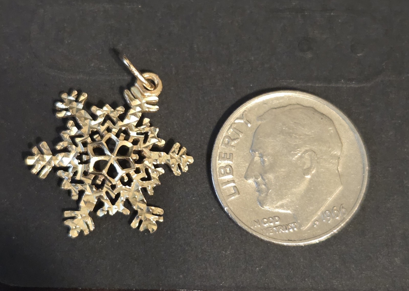 10k Yellow Gold Bolivia Snowflake Charm Pendant