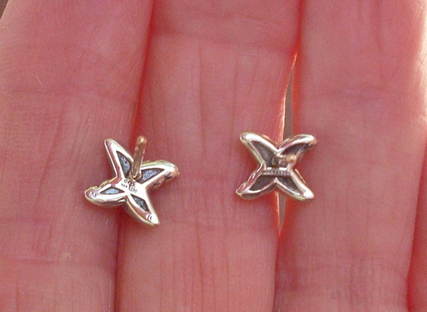 Current Item David Yurman Petite X Earrings – DY Backs – 18K Gold Posts