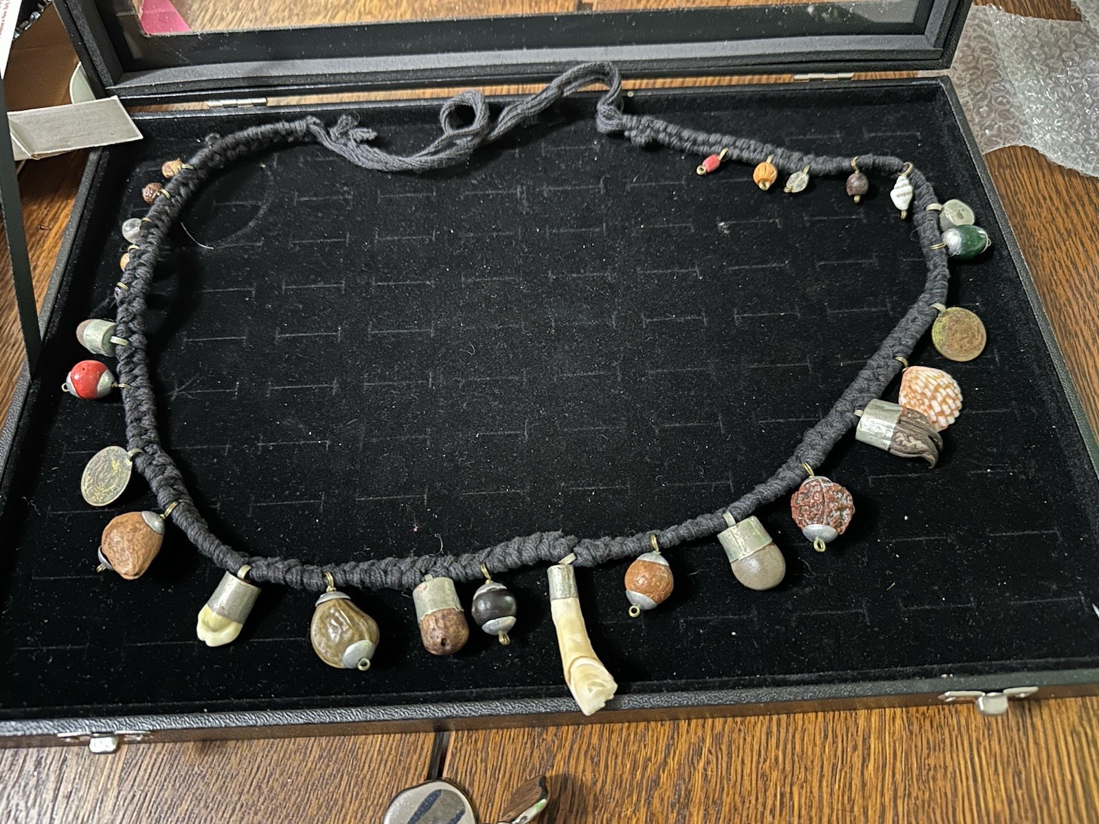 NEPAL or TIBETAN SHAMAN NECKLACE VARIED ITEMS TOOTH ATTACHED