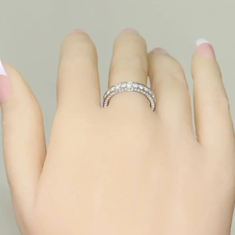 Women’s Zinc Alloy Wedding Party Ring Dazzling Cubic Zircon Anniversary Gift