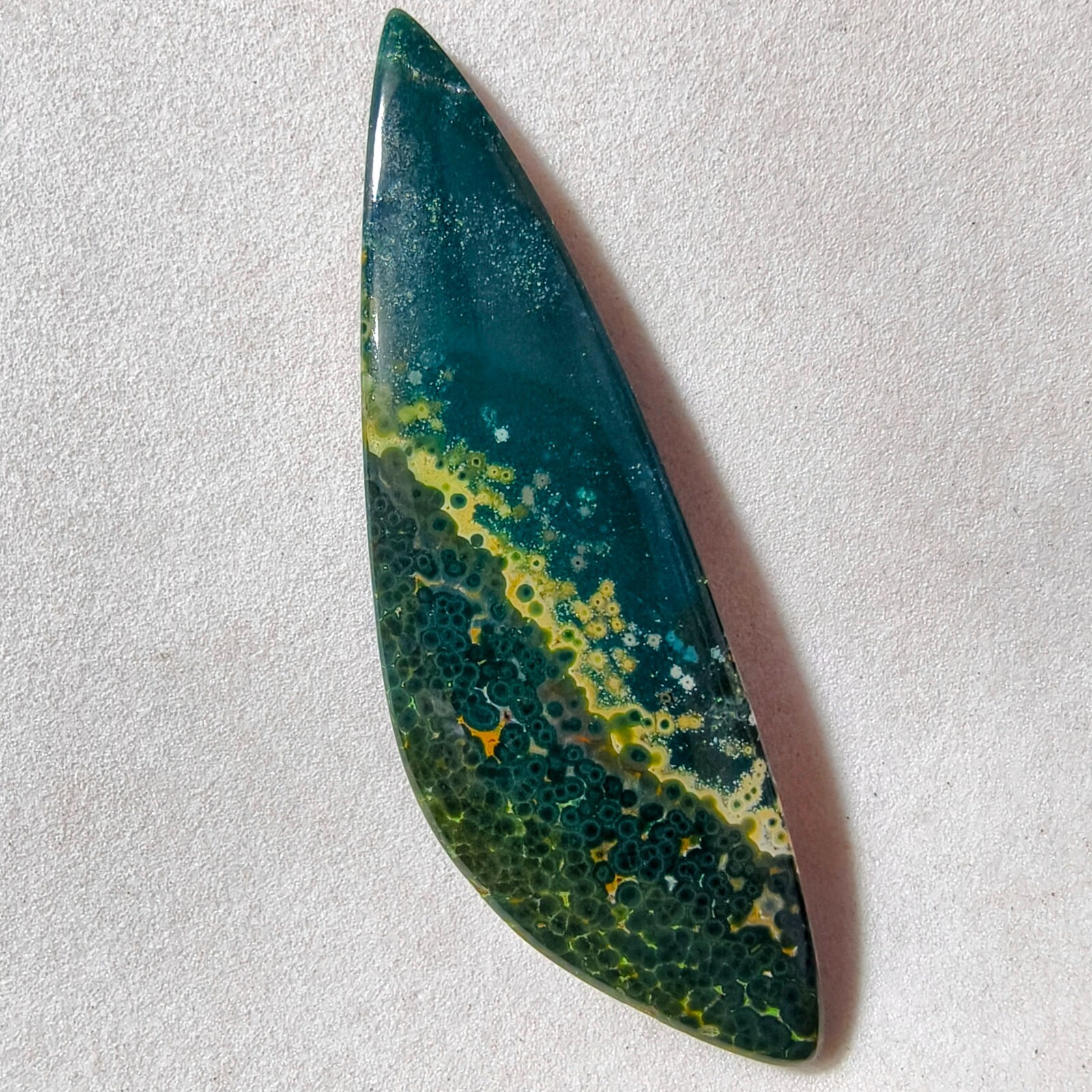 44 Cts Natural Ocean Jasper Cabochon Gemstone For Jewelry 60.8×18.7×5.4 MM