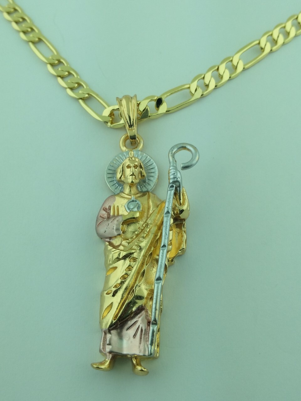 St Jude Pendant Gold Plated 3 tone Saint Jude Pendant charm San Judas Tadeo