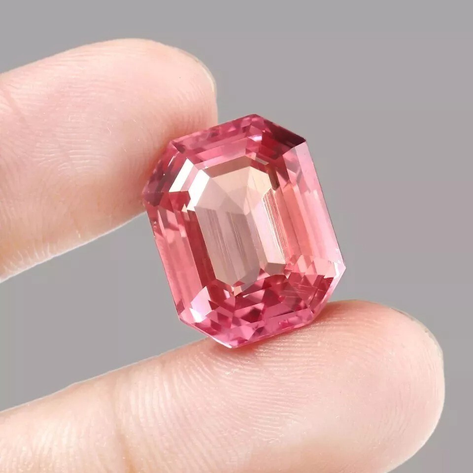 Natural 10.23 Ct Emerald Cut Padparadscha Sapphire Certified Loose Gemstone