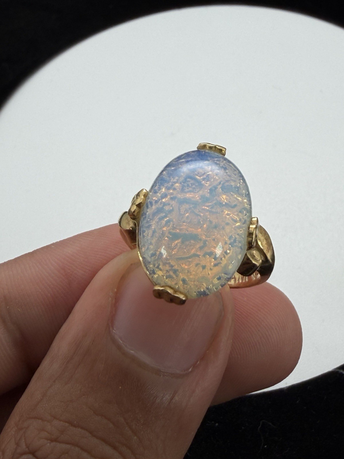 Vintage Vargas Manufacturing Company 10k Gold Filled Fax Opal Ring Size 5.75