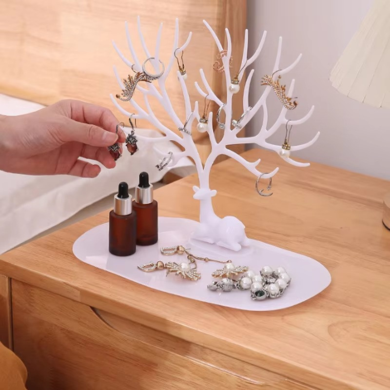 Antler Tree Jewelry Display Stand Tray – Necklace Bracelet Ring Organizer Holder