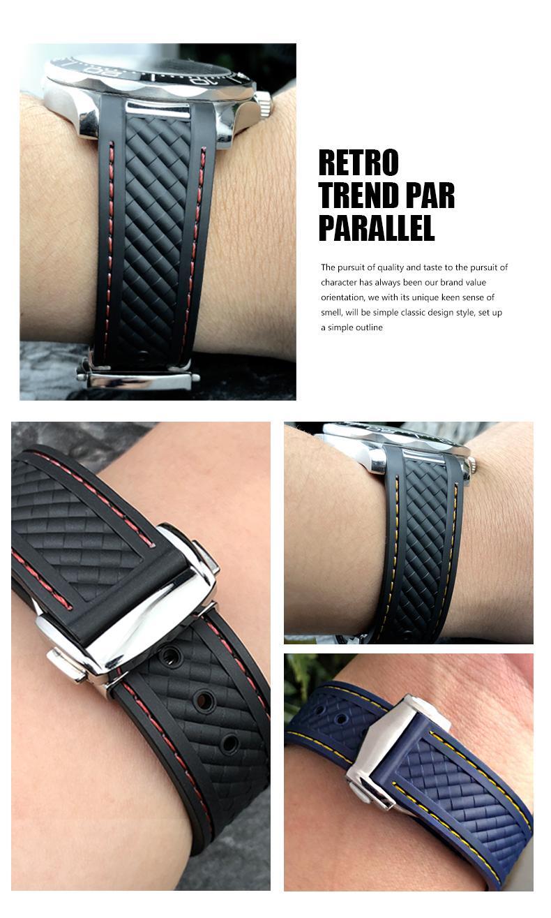 18,19,20mm Silicon Rubber Light Strap Watch Band Omega Seamster Aqua Terra At150