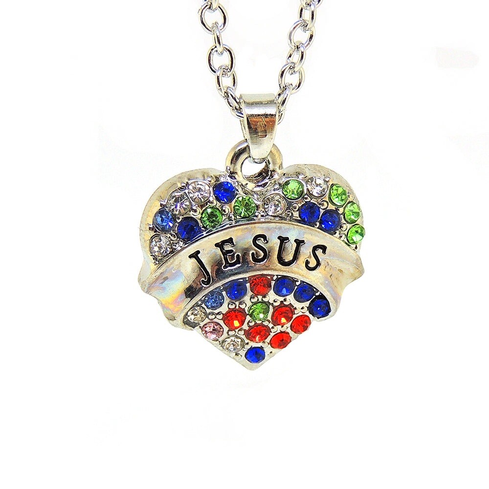 Jesus Heart Pendant Necklace Christian Womens Jewelry Ginger Lyne Collection New