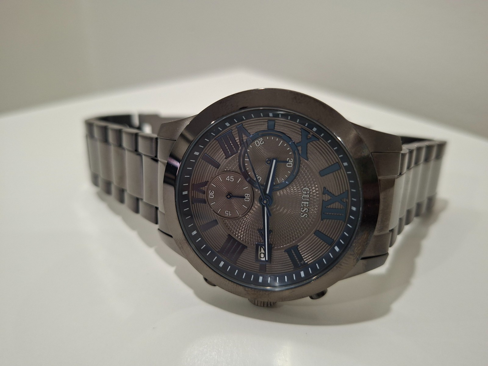 GUESS U0668G2 Gunmetal Chronograph Watch Stainless Steel Date