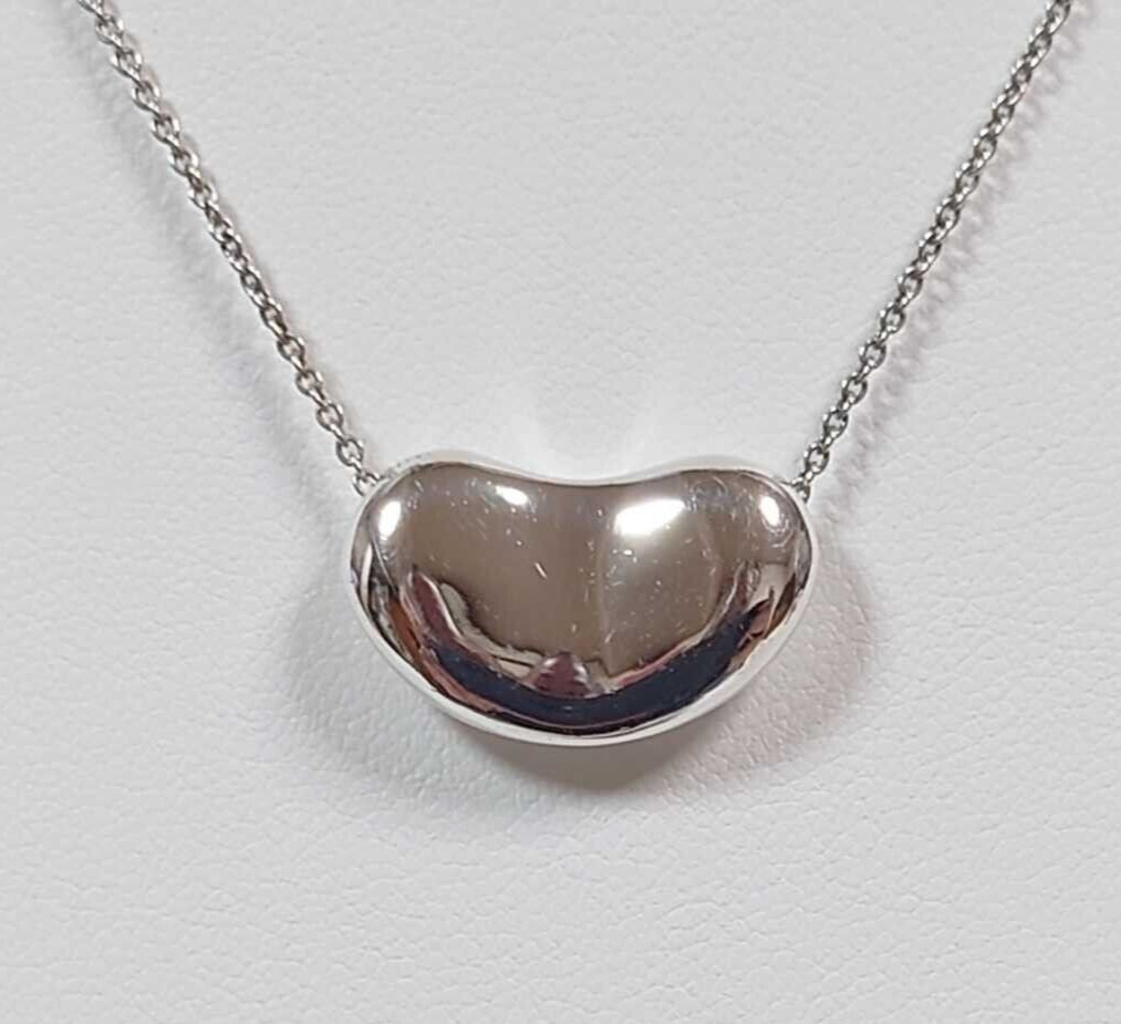 TIFFANY & Co Elsa Peretti Large Bean Sterling Silver925 Pendant necklace 11x18mm