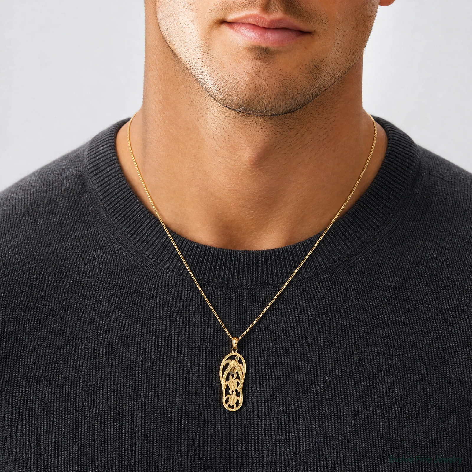 10K / 14K Yellow Gold Triple Turtle Flip-Flop Charm