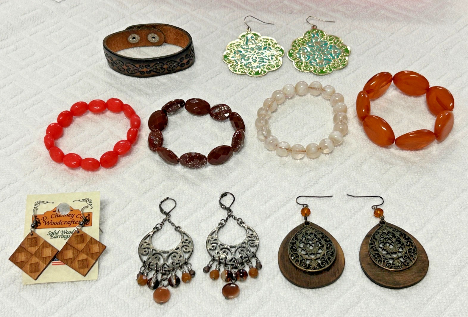 Mixed Lot of Vintage Fashion Jewelry – 5 Bracelets, 4 Pairs of Earrings