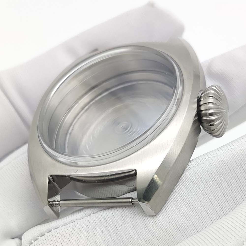 36mm Brushed Pilot Watch Case Sapphire Crystal Fit NH35 NH36 NH70 Movement Mod