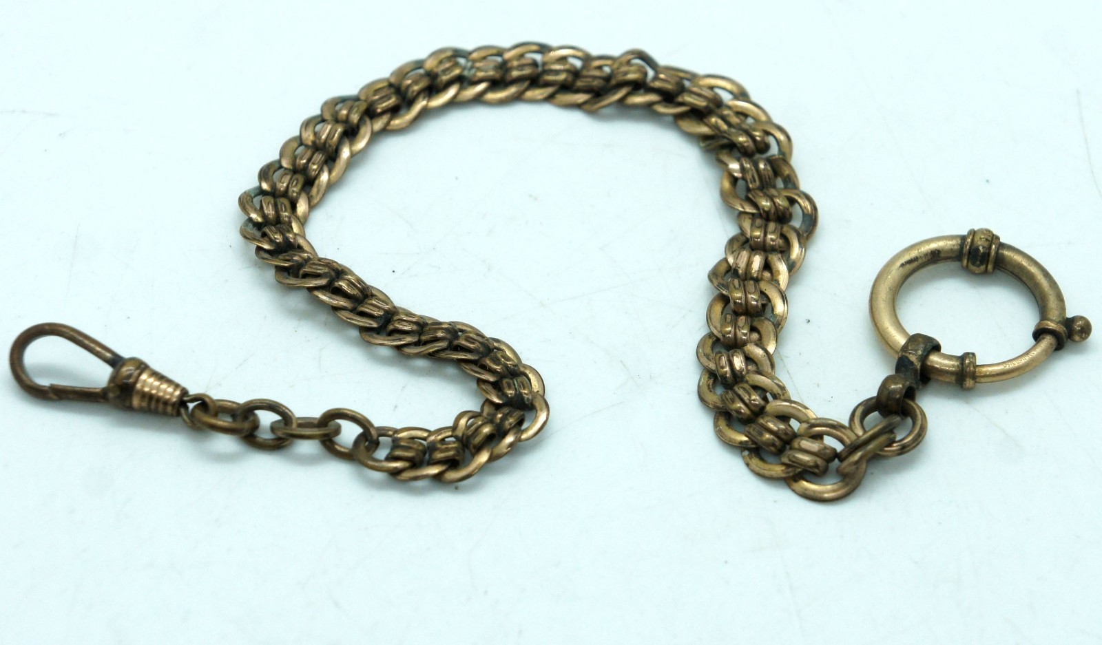 Rare Vintage Pocket Watch Art Deco Chain Gold Plated Clasp Swivel 25 cm
