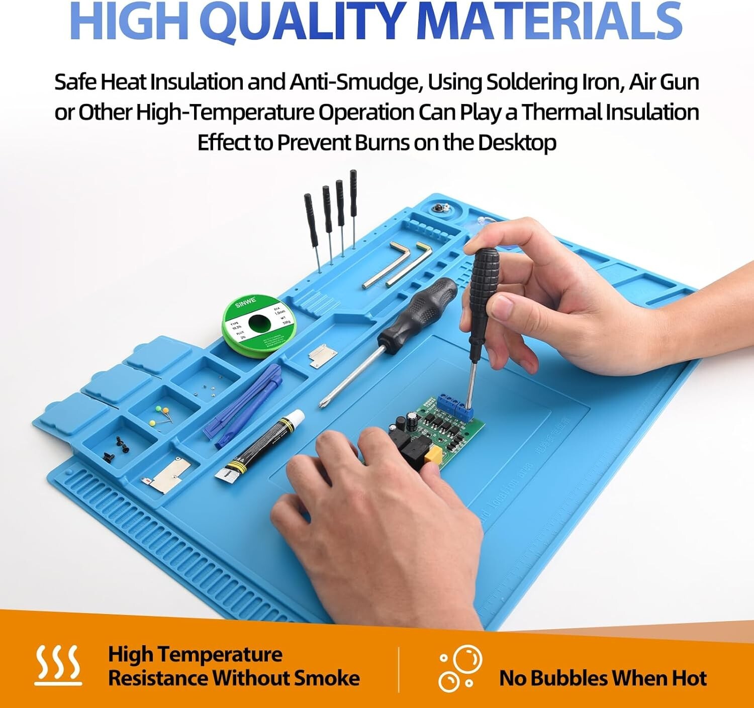 Watchmaker’s Silicone Rubber Bench Mat Pad Anti-Slip Jewelry Watch Repair Tools