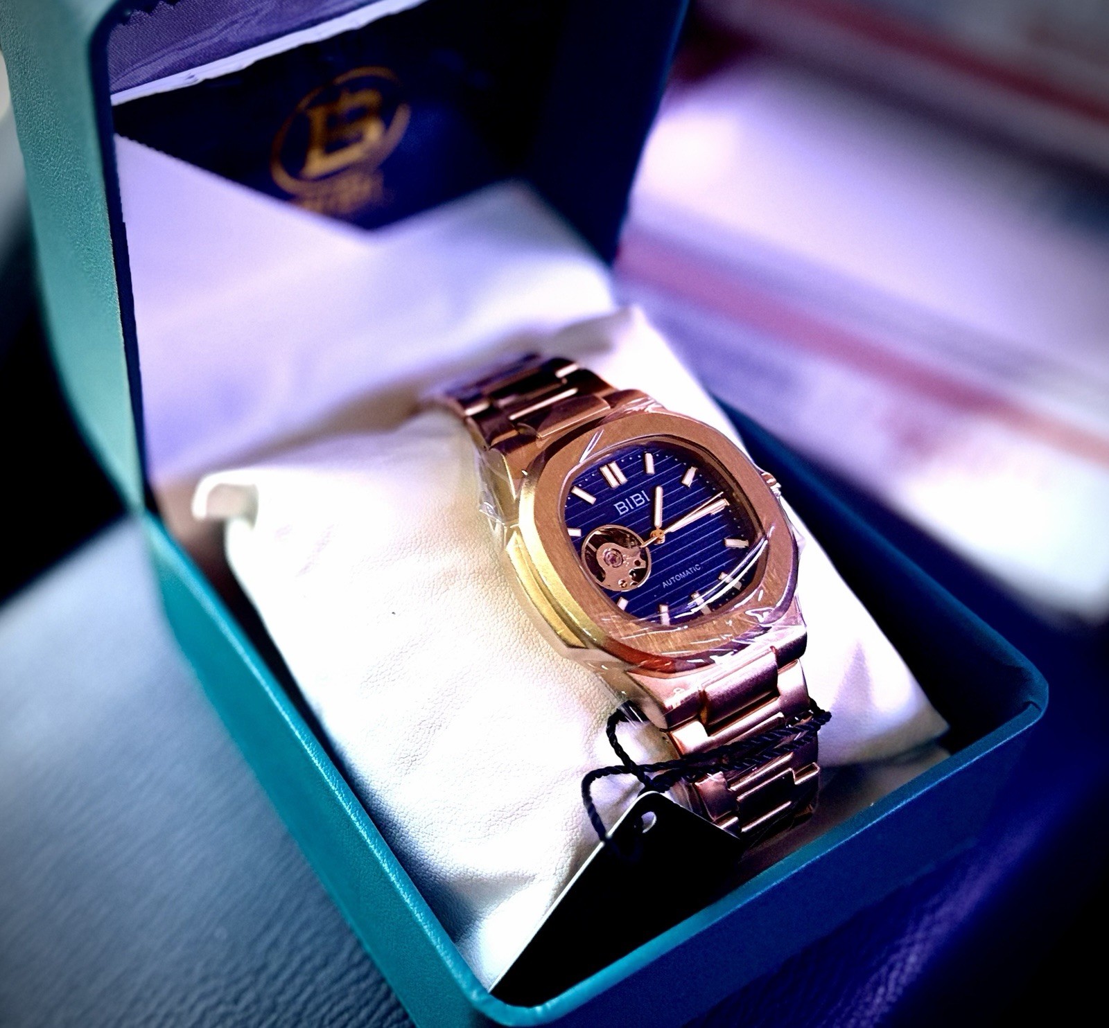 🔥 BIBI Luxury B0140 Automatic Skeleton Watch 🔥 Gold-Tone Stainless Steel Dial