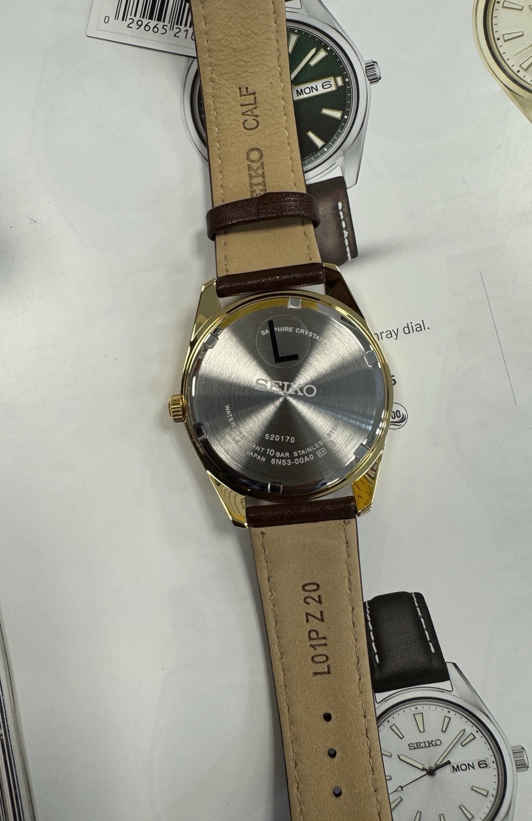 Seiko Quartz Classic Men’s Gold Tone Leather Strap Watch SUR450 Made In Japan