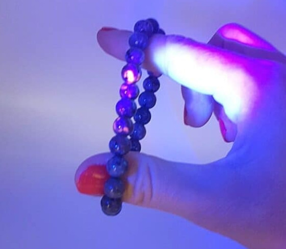 5pcs Yooperlite 4mm Beads UV Reactive Flame Stone Glowing Healing Reiki Bracelet