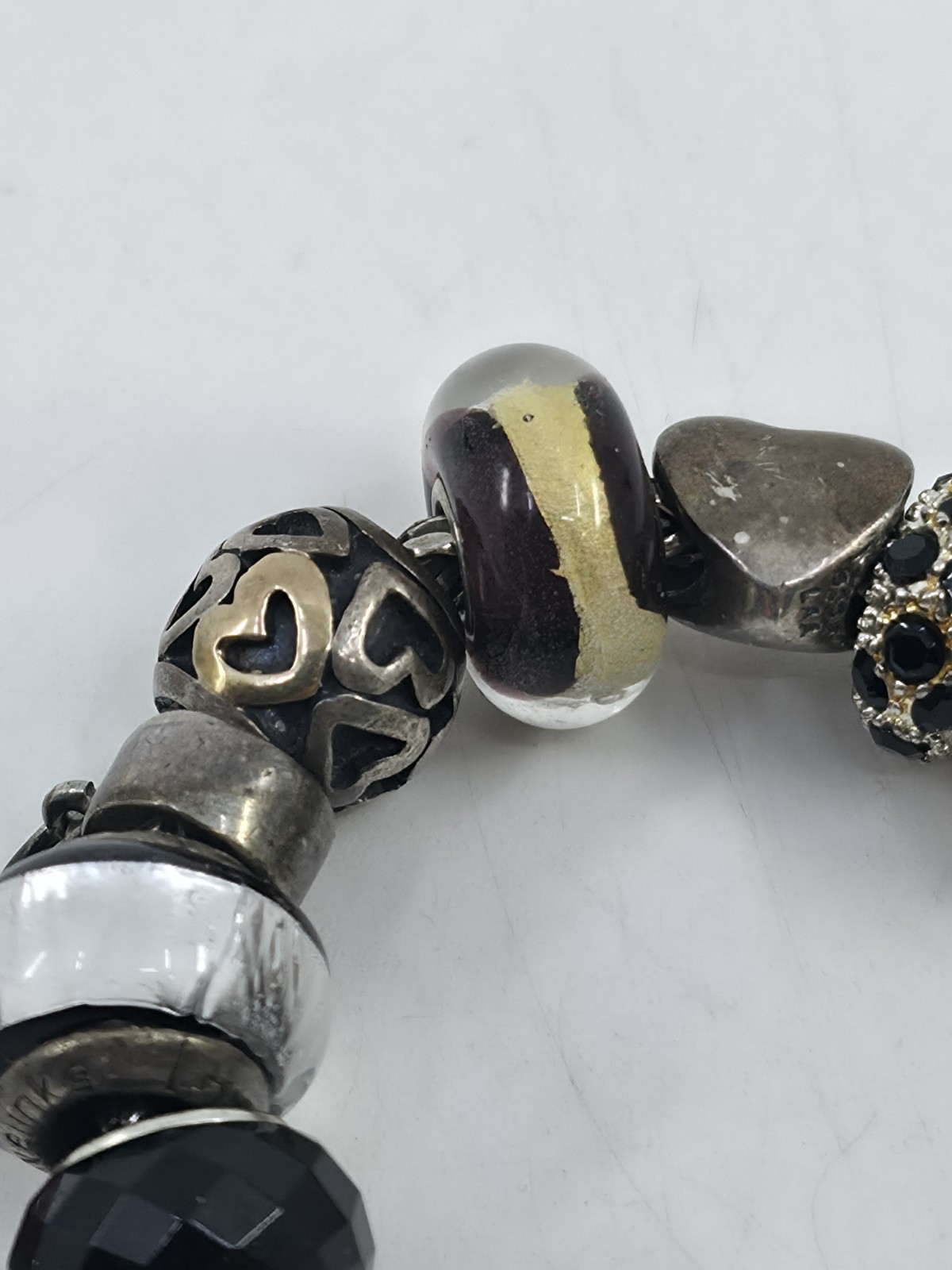 Trollbeads LAA 925 Silver Fish Lock Bracelet Murano Glass Red Cornicello Charm