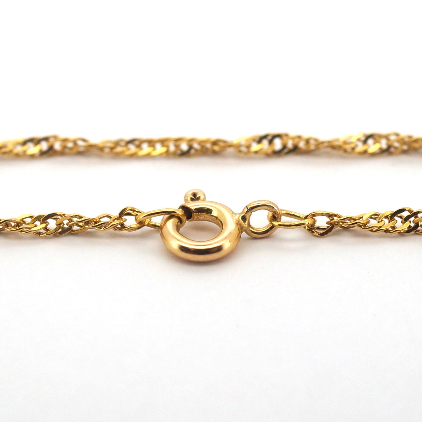 Unisex 22ct Yellow Gold Twisting Curb Link Necklace (43cm, 2.87g) – BW